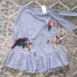 Beehive Blue and White Striped Wrap Skirt